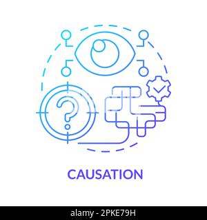 Causation blue gradient concept icon Stock Vector