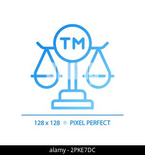 Intellectual property law pixel perfect gradient linear vector icon Stock Vector