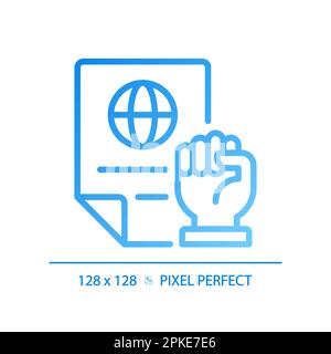 Rights protecting law pixel perfect gradient linear vector icon Stock Vector