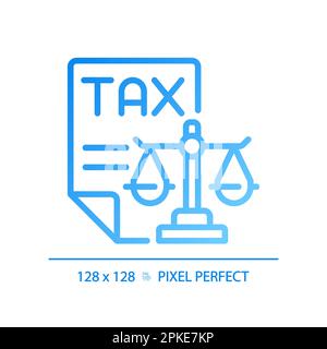 Tax law pixel perfect gradient linear vector icon Stock Vector