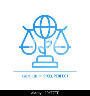 Environmental law pixel perfect gradient linear vector icon Stock Vector