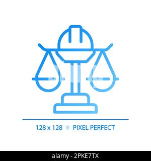 Labour law pixel perfect gradient linear vector icon Stock Vector