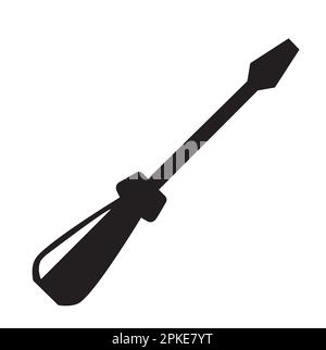 Black screwdriver on a white background with copy space Stock Vector