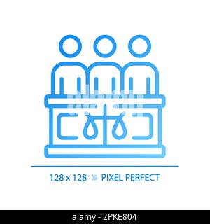 Jury in law court pixel perfect gradient linear vector icon Stock Vector