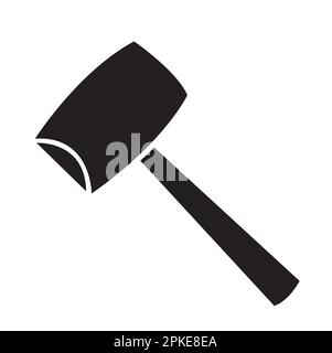 Black sledgehammer on a white background with copy space Stock Vector