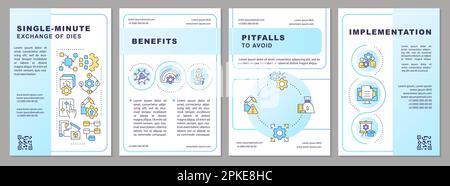 SMED blue gradient brochure template Stock Vector