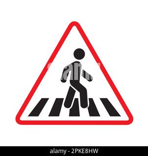 Crosswalk sign with a man icon on a white background Stock Vector