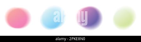 Abstract gradient circle frames set. Colored light glow round buttons. Vector illustration isolated on transparent background Stock Vector