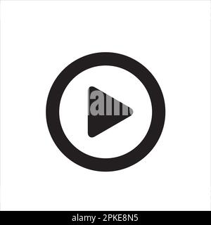 Circular play button on a white background with copy space Stock Vector