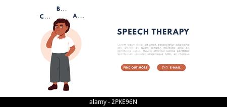 Therapy speech delay. Development of language skills in children. Flat vector isolated illustration Stock Vector