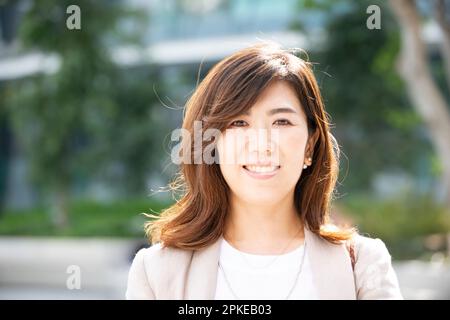 Woman laughing Stock Photo