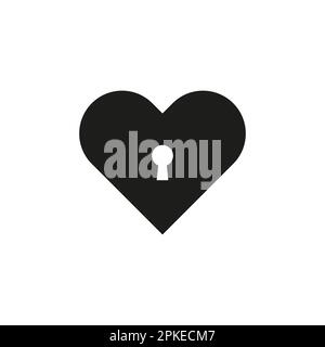 Heart lock  icon simple design Stock Vector