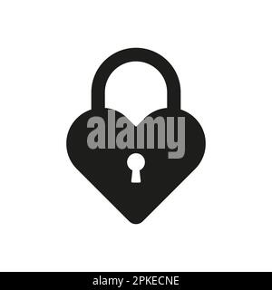 Heart lock icon simple design Stock Vector