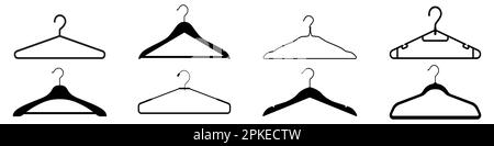 Hanger silhouette icon symbol set Stock Vector
