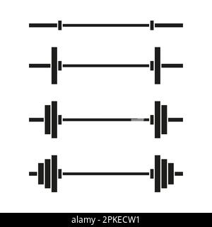 Barbell silhouette icon set simple design Stock Vector