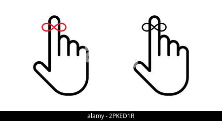 Reminder strip on hand icon set Stock Vector