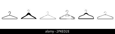 Hanger silhouette icon symbol set Stock Vector