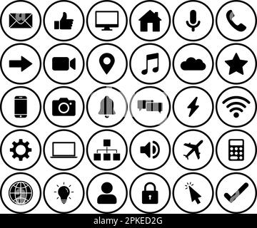 Techno icon set simple design Stock Vector