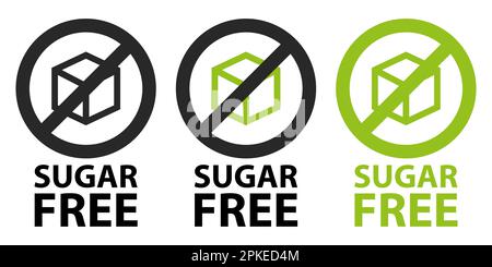 Sugar free icon symbol set Stock Vector