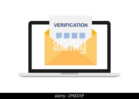 Verification code in message sign Stock Vector