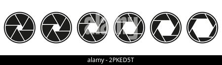 Camera shutter icon symbol set Stock Vector