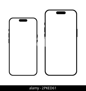 Vinnitsa, Ukraine - March 24, 2023: Mock up iphone smartphones. Vector editorial illustration Stock Vector
