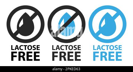 Lactose free icon symbol set Stock Vector
