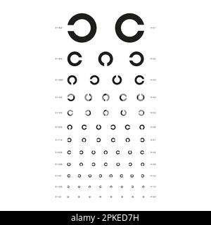 Sivtsev eye chart medical table Stock Vector