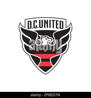 Vinnitsa, Ukraine - January 10, 2023: American football soccer MLS  DC United team logo Stock Vector