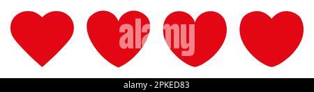 Heart icon line set simple design Stock Vector