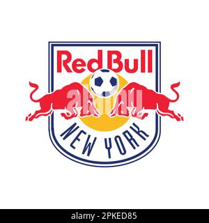 Vinnitsa, Ukraine - January 10, 2023: American football soccer Red Bull New York team logo icon Stock Vector