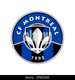 Vinnitsa, Ukraine - January 10, 2023: American football soccer CF Montreal team logo icon Stock Vector