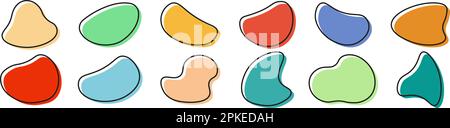 Abstract liquid shapes icon set Stock Vector