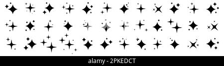 Sparkle star icons. Shine icons. Stars sparkles vector Stock Vector