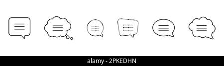 Speech bubbles icon set line style Stock Vector