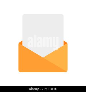 Envelope icon flat style isolated on white background Stock Vector