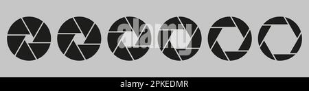 Camera shutter icon symbol set Stock Vector