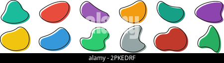 Abstract liquid shapes icon set Stock Vector