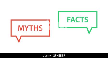myths vs facts icon speech bubbles Stock Vector