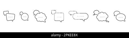 Speech bubbles icon set line style Stock Vector