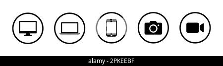 Devices icon set simple design Stock Vector