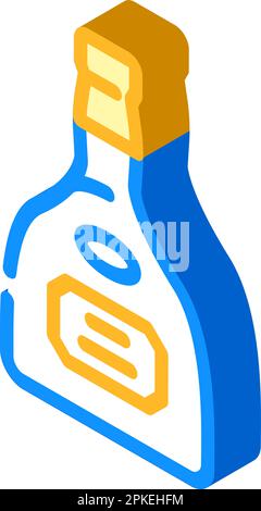 tequila drink bottle isometric icon vector illustration Stock Vector