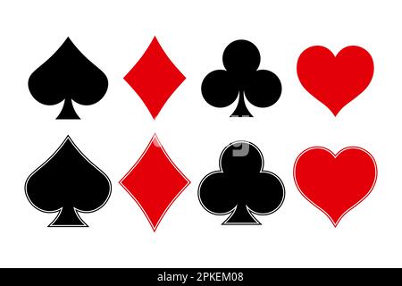Play card sign icon set Stock Vector