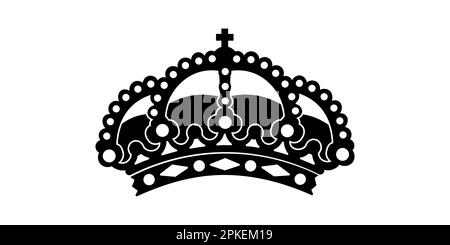 Crown icon silhouette on white background Stock Vector