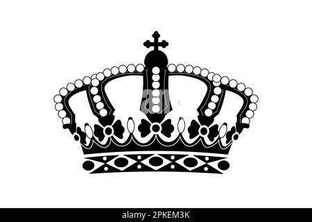 Crown icon silhouette on white background Stock Vector