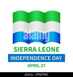 Sierra Leone Independence Day banner. National holiday celebrated on April 27. Vector template for typography poster, greeting card, flyer, etc. Stock Vector