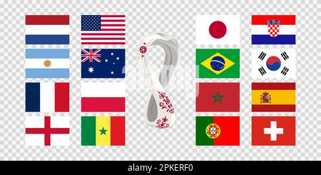 World cup qatar championship  playoff football tournament Stock Vector