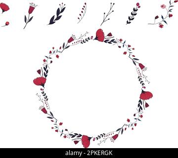Floral wreath isolated on white background Stock Vector Image & Art - Alamy
