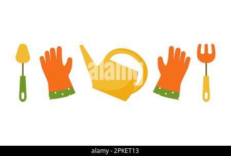 Care tools for house plants. Interior Scandinavian design. Design element. Vector illustration Stock Vector
