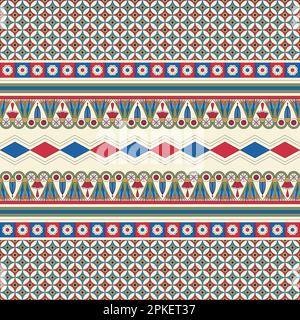 Ancient Egyptian traditional background, vector seamless pattern Stock Vector